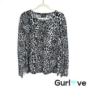 Karl Lagerfeld L Animal Print Long Sleeve Top